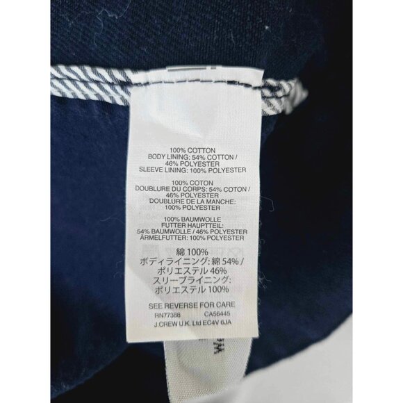 J. Crew Navy 100% Cotton Peacoat Style Blue Double Breasted Jacket Size 4 - Picture 8 of 14